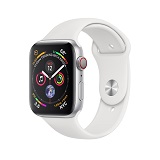 Apple Watch 4 44mm Silver Aluminum Case with White Sport Band