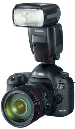 Canon Speedlite 600EX on body at Amazon.com