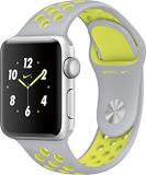 38mm Silver Aluminum Case with Flat Silver/Volt Nike Sport Band