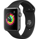 Apple Watch Series 3 42mm Space Gray Aluminum Case with Black Sport Band (MQL12)